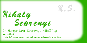 mihaly seprenyi business card